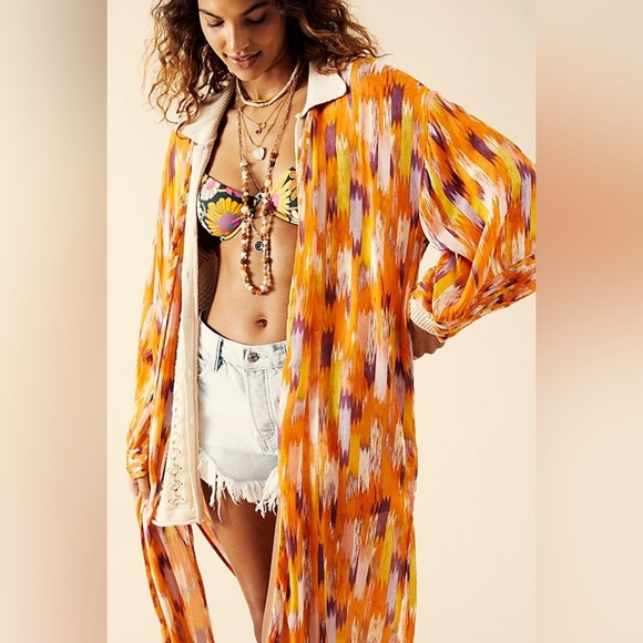 Free‎ People, Static Stripe Maxi Kimono one size - Picture 2 of 15